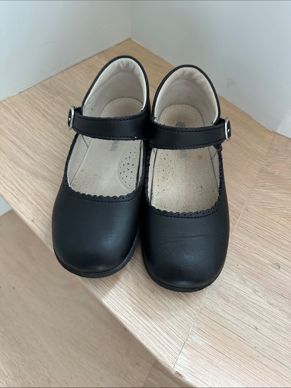 Girls' Black Mary Jane Dress Shoes with Buckle Strap
